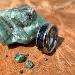 Genuine Black Diamond ring, Black Diamond and emerald ring, Mens Diamond ring, Womans Diamond ring, diamond wedding ring, engagement ring