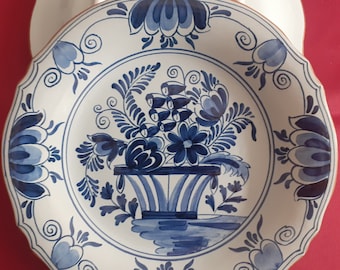 Delft plate hand painted,23 he diameter, various pattern, blue white, Delter fayence, ceramic plate