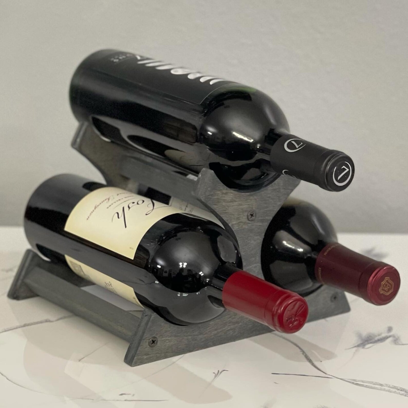 Small Countertop Wine Rack 3 bottles Etsy