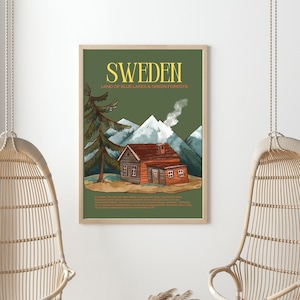 Schweden Poster, Schweden Deko, Schweden Geschenk A2, Schweden Landkarte, Schweden Weihnachten, Schweden Karte, Poster Wohnzimmer,