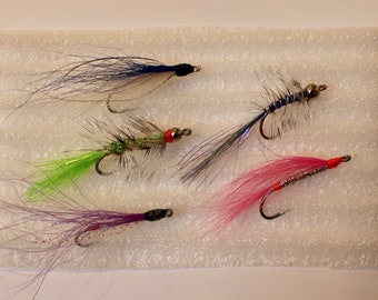 5 Coho salmon flies for beach fishing - pack of 5