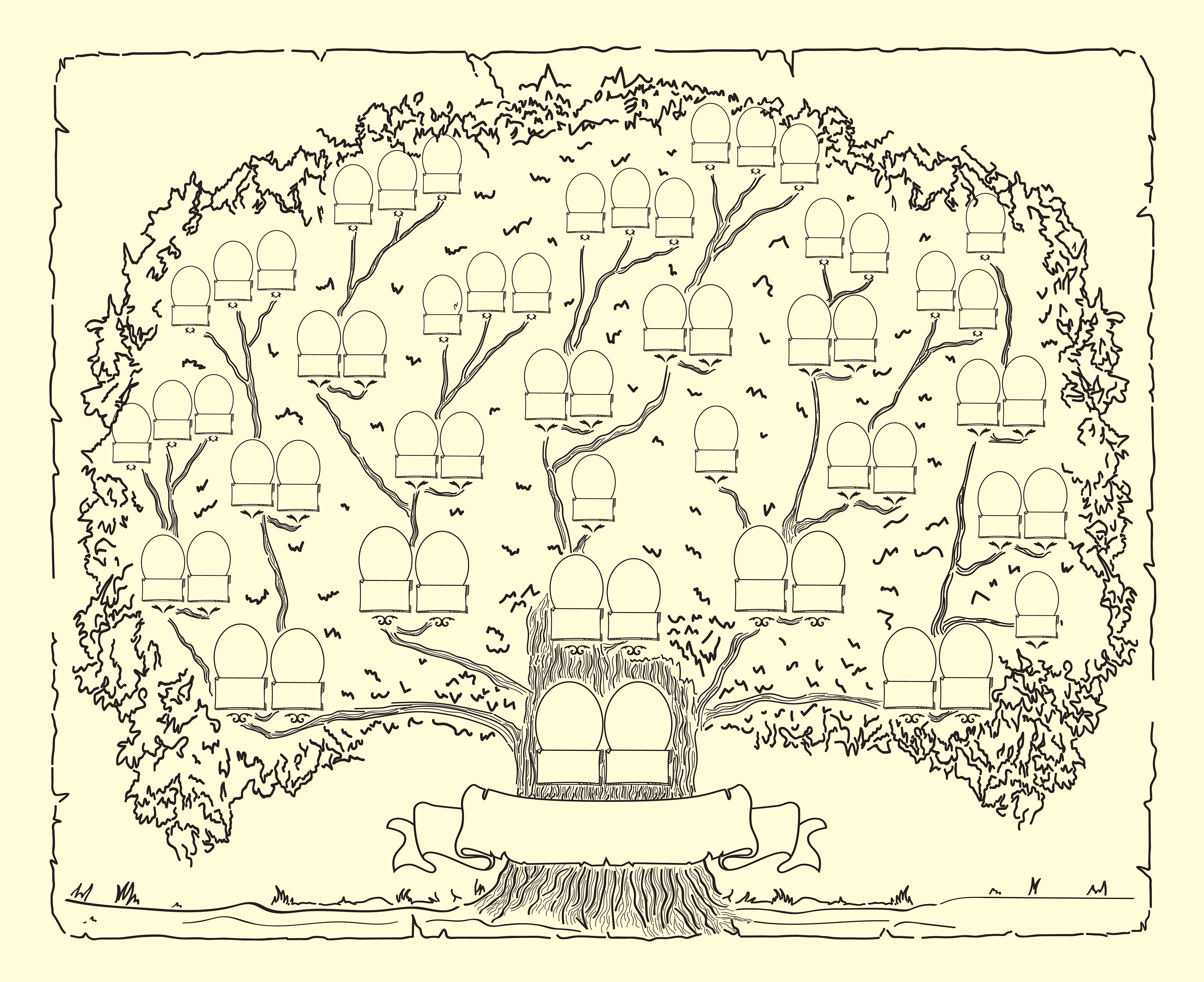Big Family Tree vector design /5 children /Generation | Etsy