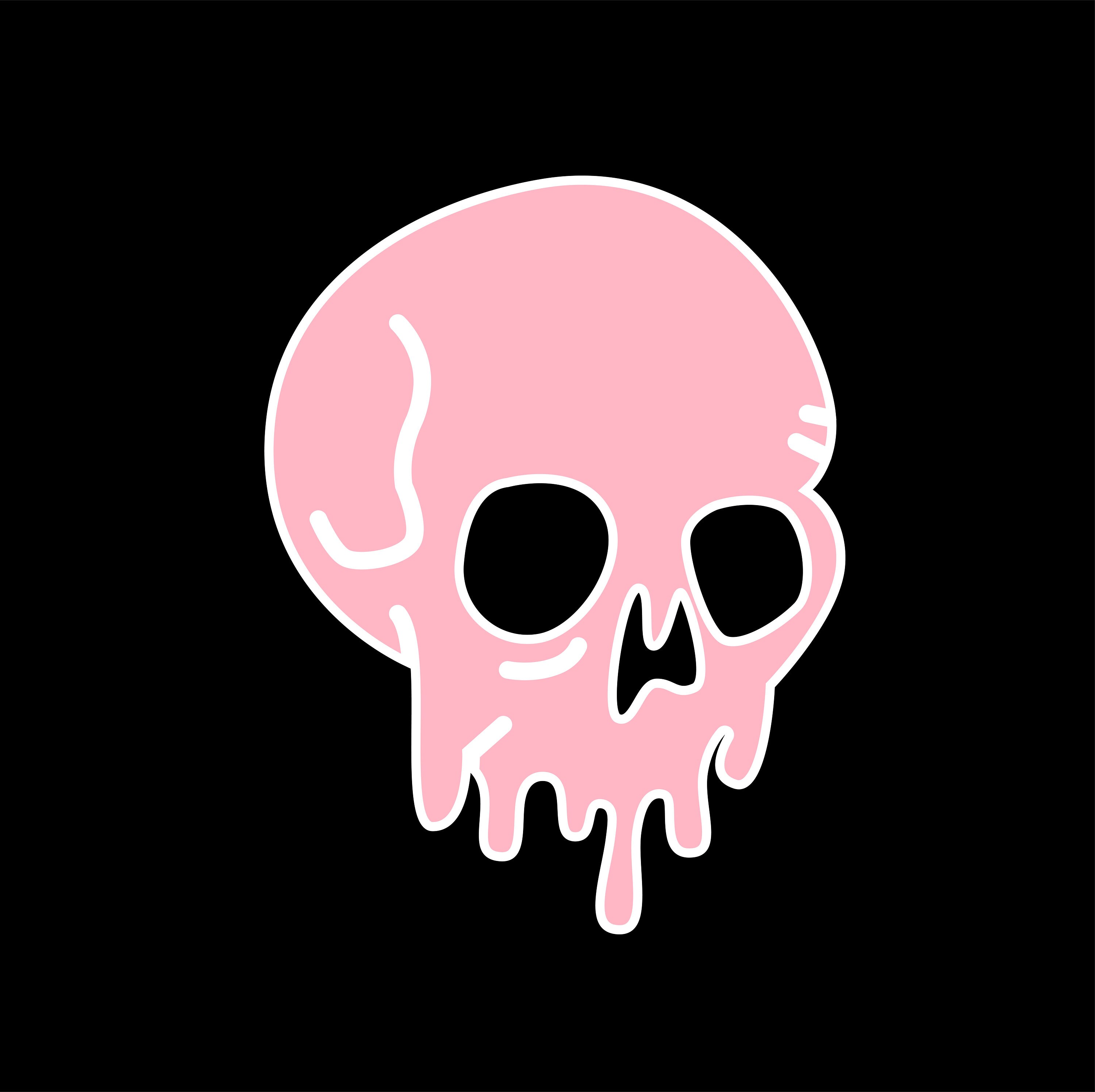 Skull vector /Graphic design /Dripping Skulls /Pink Etsy