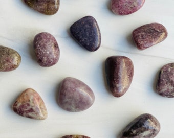 Lepidolite Tumbled Stone, High Quality, Small, w/ Bag & Info Card, Stone of Serenity, Life Challenge, Bestfriend