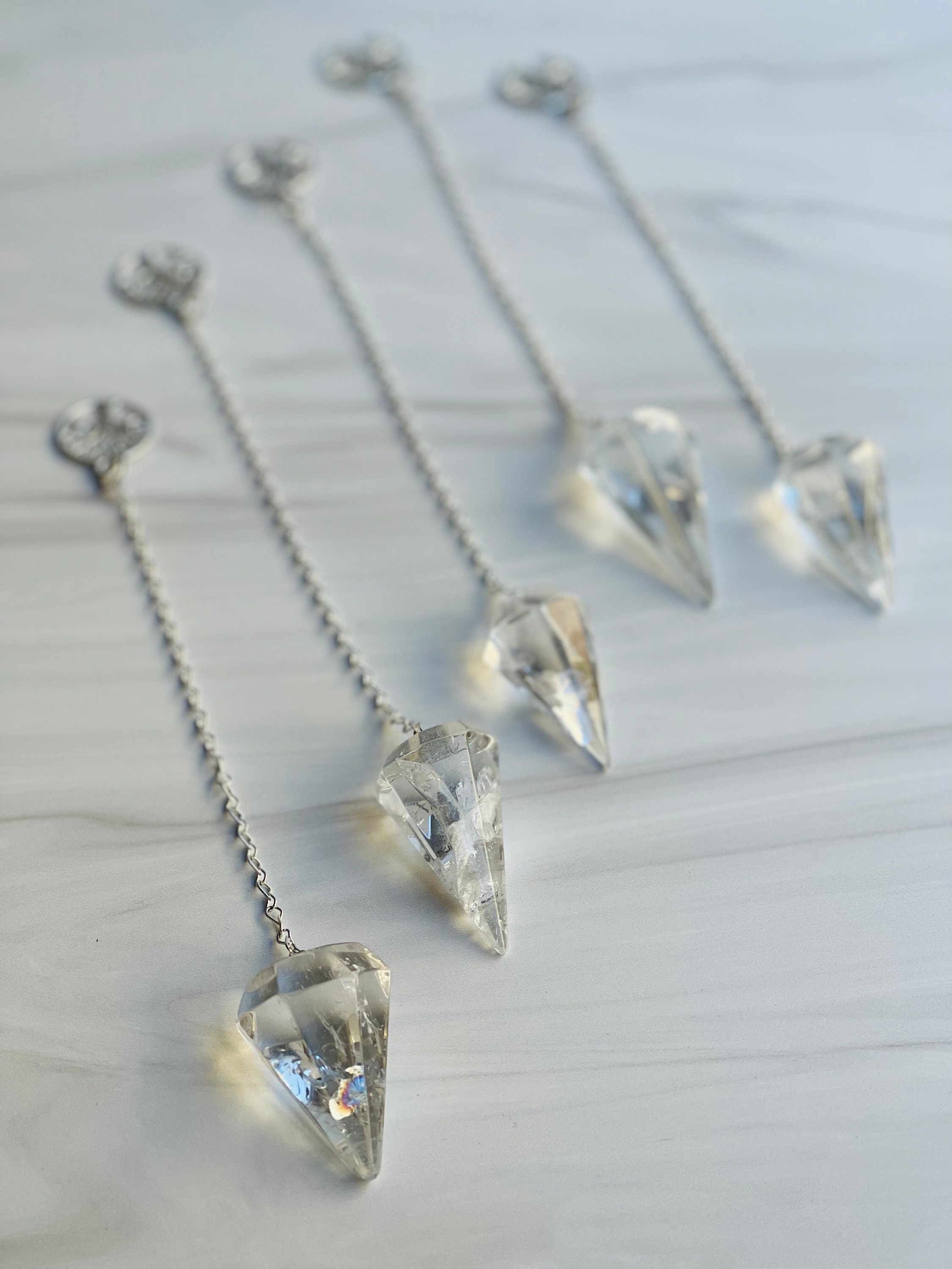 Clear Quartz Pendulum Dowsing Tool All Natural Crystal | Etsy