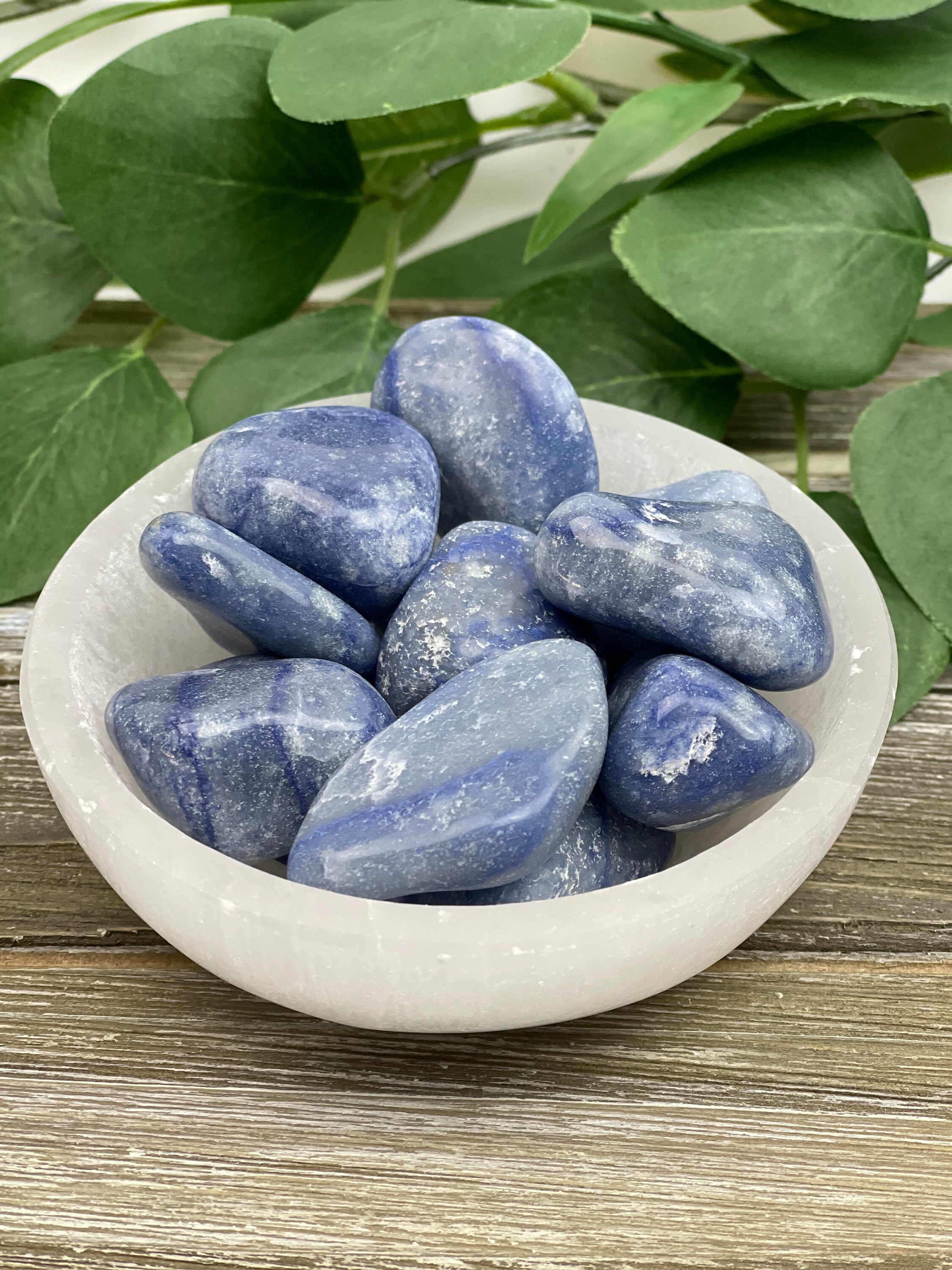 Blue Quartz Stone Tumbled Stone Grade A Large Blue Stone Etsy