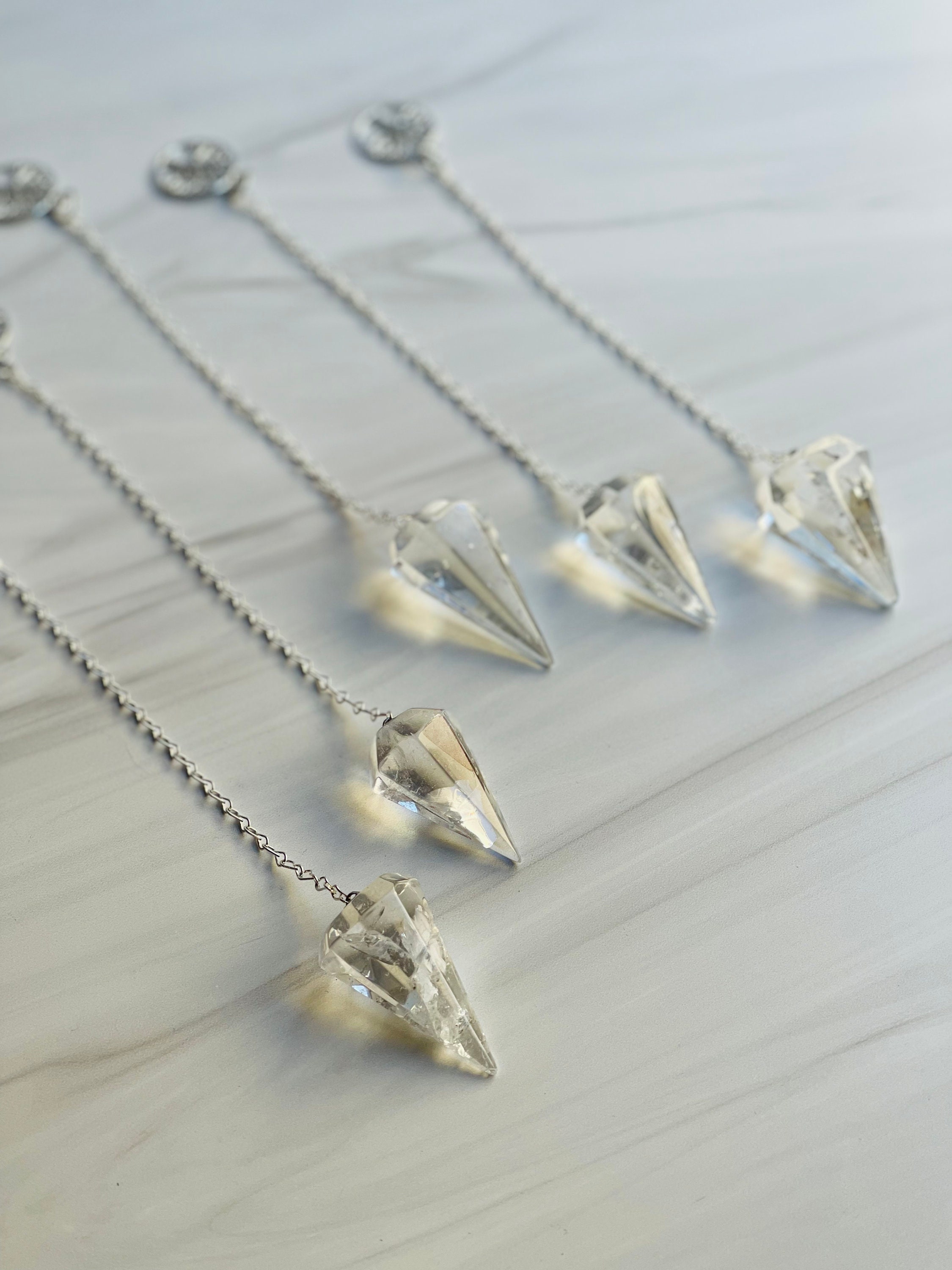 Clear Quartz Pendulum Dowsing Tool All Natural Crystal | Etsy