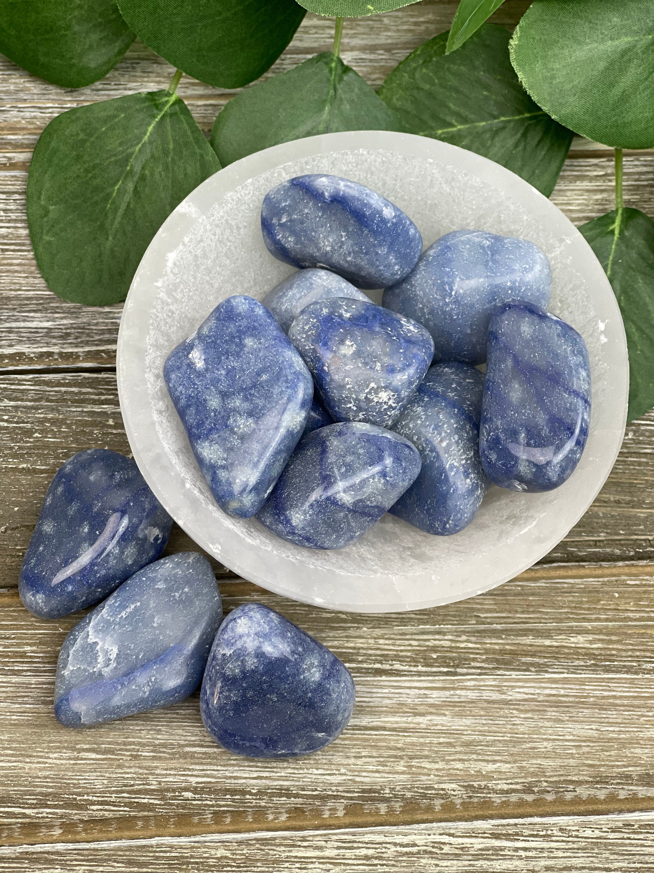 Blue Quartz Stone Tumbled Stone Grade A Large Blue Stone Etsy
