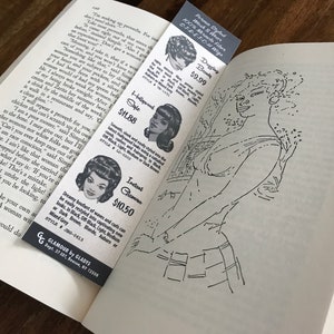 Printable Vintage Wig Ad Bookmarks