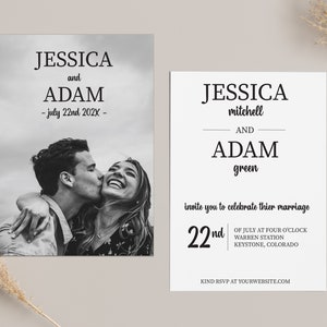 Printable Photo Wedding Invitation Cards | Custom Engagement Photo ...