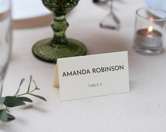 Minimalist Wedding Table Name Card Template | Printable Modern Wedding Seating Place Cards | Editable Seating Template for Wedding | M9