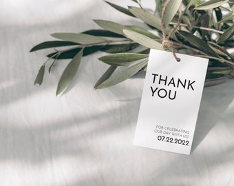 Downloadable Modern Thank You Gift Tag Template | Printable Wedding Thank You Tags | Minimalist Wedding Custom Favor Tag | M96