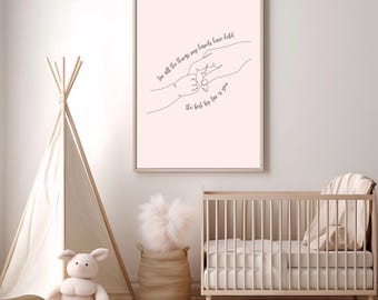 Baby Girl Nursery Print, Minimalist Decor (Digital Download)