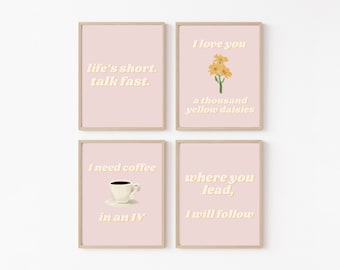 Gilmore Girls Quotes Art Prints, Set of 4 (Digital Download)