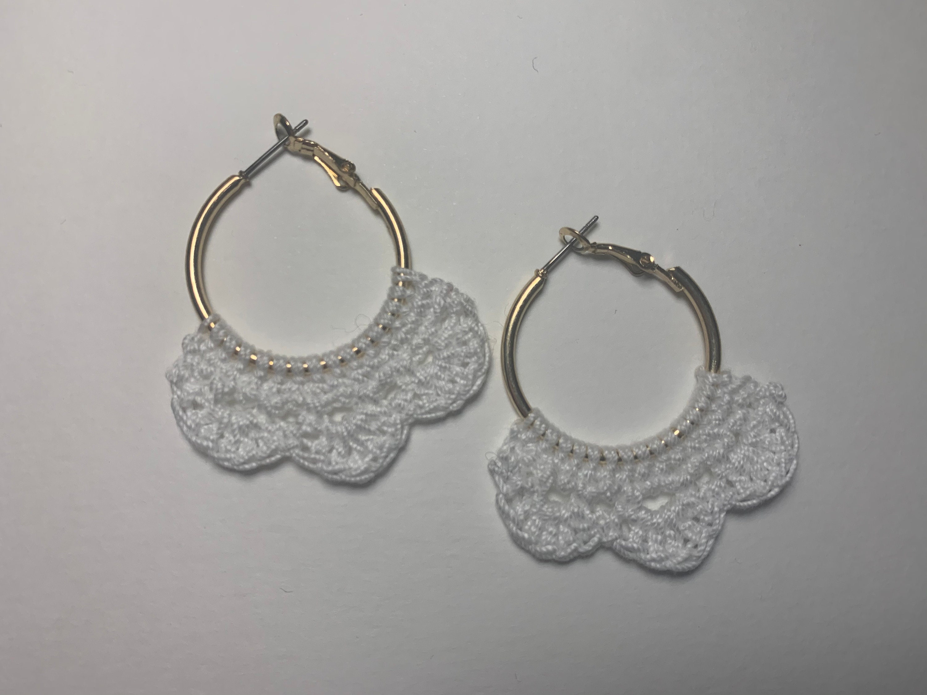 Medium Crochet Hoop Earrings Etsy UK
