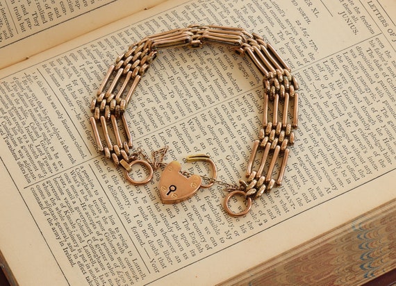 Victorian Rose Gold Gatelink Bracelet