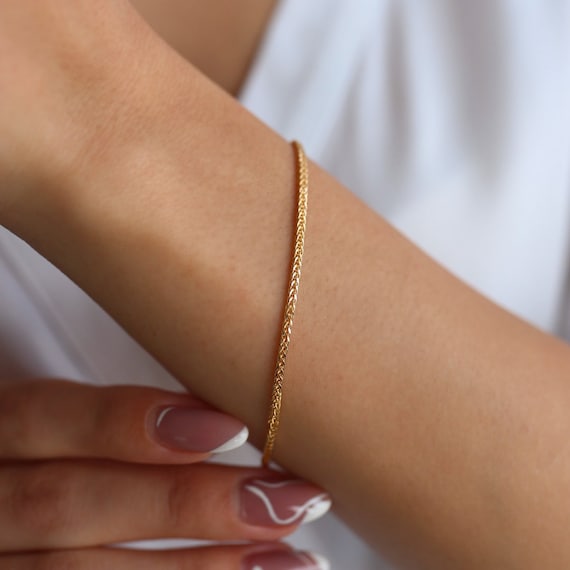 14k Gold Cuban Link Chain Bracelet Gold 