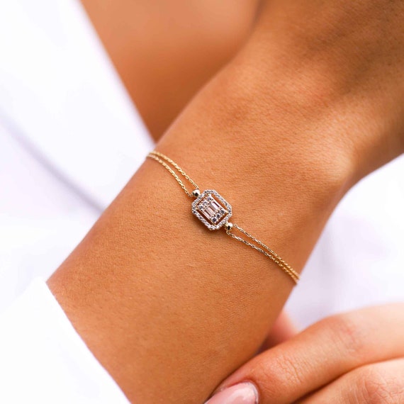 14k Solid Gold Chain Bracelet Twisted Chain Bracelet Etsy