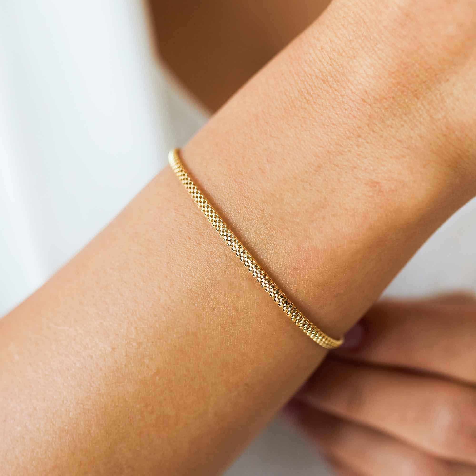 14k Unique Snake Chain Bracelet 14k 