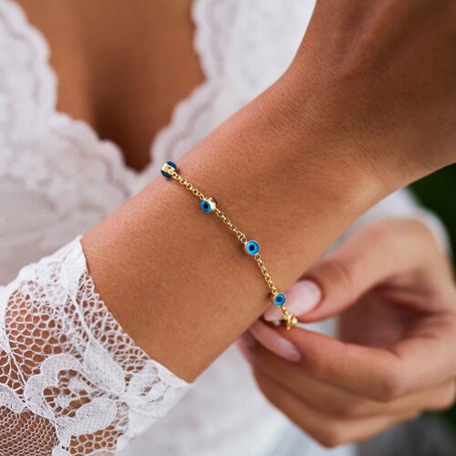 14k Gold Evil Eye Bracelet Evil Eye 
