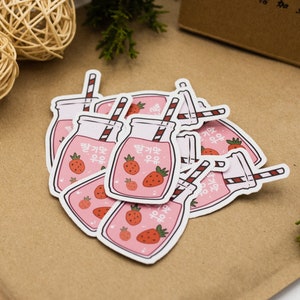 Sticker Vinyl Smoothie fraises Waterproof
