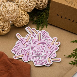 Sticker Vinyl Bubble Tea Waterproof