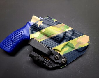 Ruger SP101 2.25" IWB Holster - CUSTOM Camo Flag on Carbon Fiber