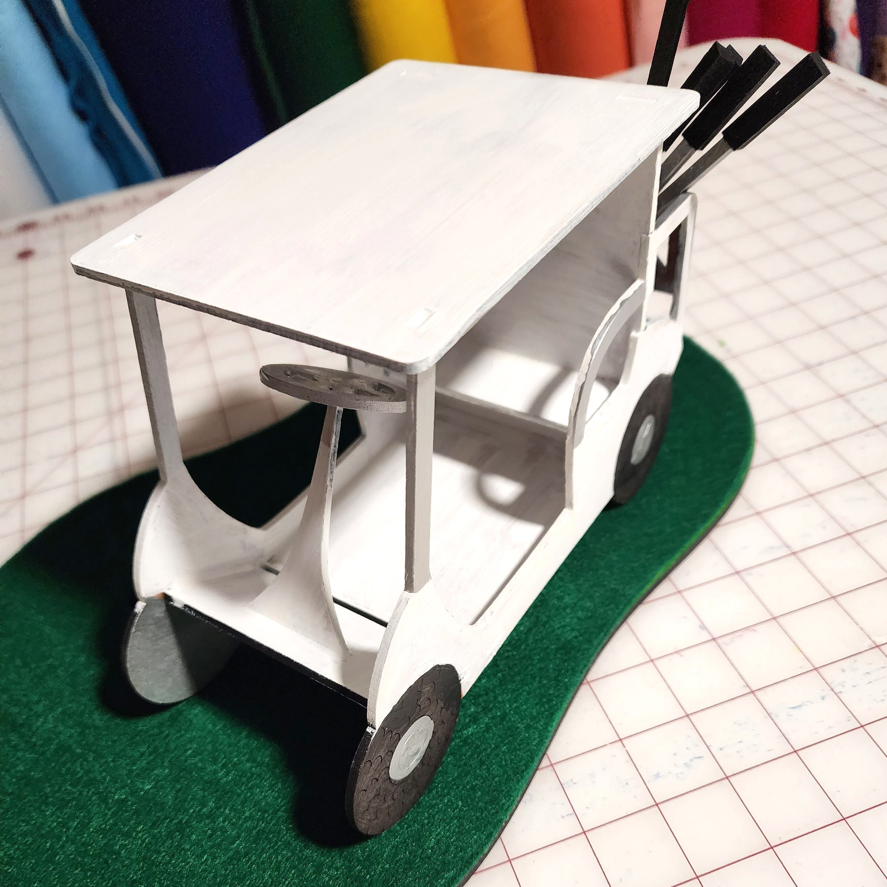 3D Golf Cart Model SVG File Golf Gift Tiered Tray Decor Desktop Golf