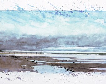 St Andrews Before Play Starts fine art giclee print from a watercolour original showing the Swilcan Burn on the Old Course a signed