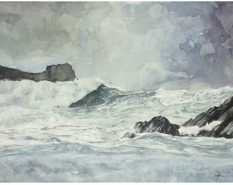 St Andrews Before Play Starts fine art giclee print from a watercolour original showing the Swilcan Burn on the Old Course a signed