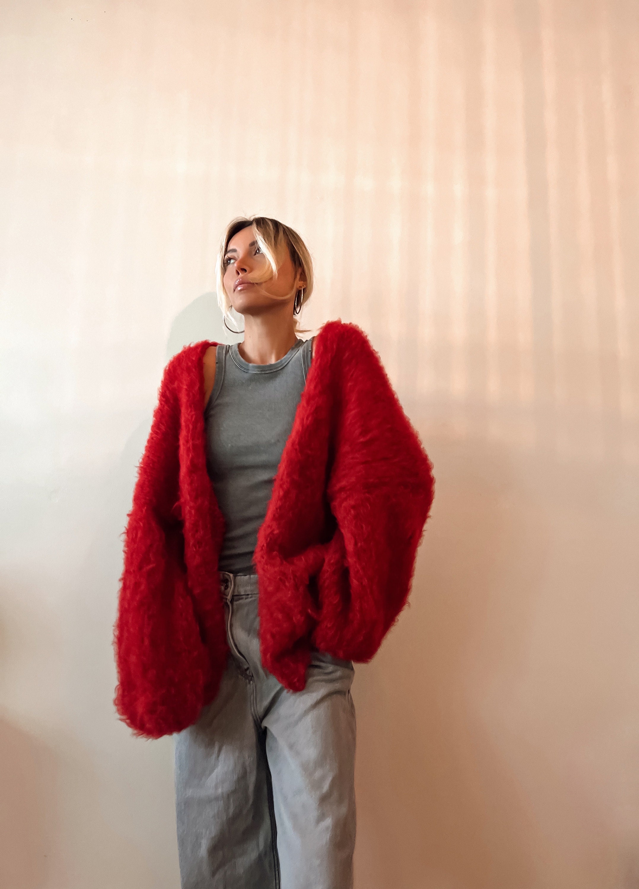 Cherry red cardigan hotsell