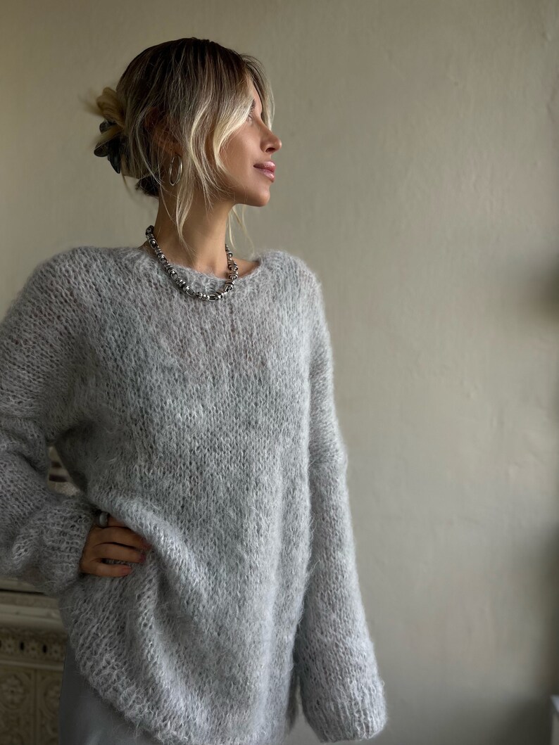Jura Fog Grey Silk Mohair Sweater 1