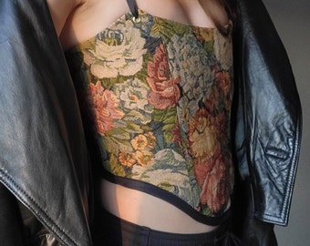 floral upholstery corset