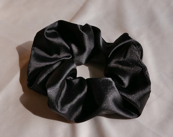 black satin scrunchie