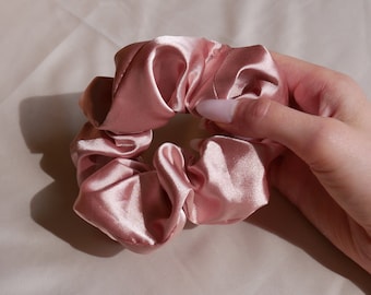 rose satin scrunchie