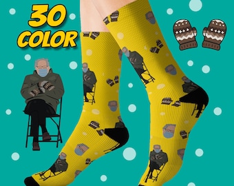 Bernie Sanders Socks - Bernie Inauguration Meme Sock, Funny Socks Gifts, Fun Gift, Bernie Sanders mittens chair Socks, Geek Socks