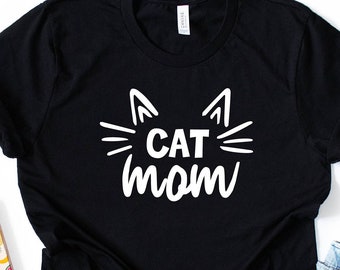 Katzen Mama T-Shirt, süßes Katzen Gesicht T-Shirt, Tier Liebhaber Shirt
