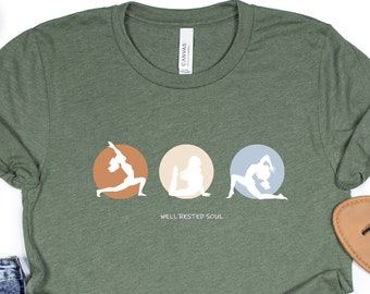 Well Rested Soul Yoga Shirt, Meditation Grafik Tee