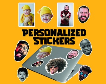 Custom Face Stickers, Personalized Face Sticker, Laptop, Notebook, Head decals, Freezer, Personalized Gift WC Kiss-cut stickers