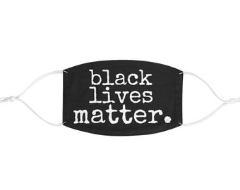 Black Lives Matter Face Mask, Adjustable Earloops, Reusable