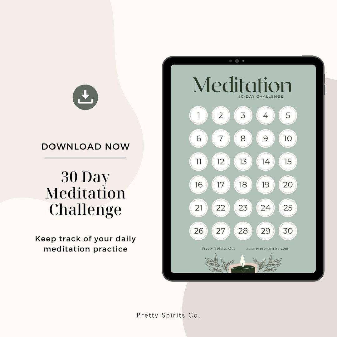 30 Day Meditation Challenge Worksheet Digital Download, Reuseable, Easy ...