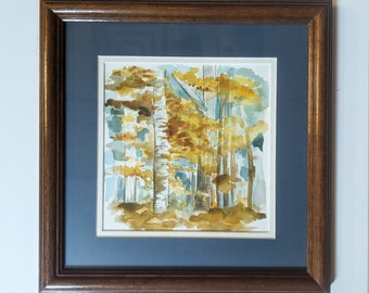 Watercolor Painting of Fall Birch Trees Original an Reproduction Prints