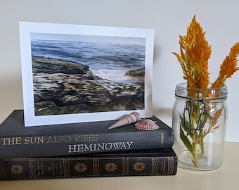 Watercolor Painting of Rocky Seascape Original and Reproduction Prints