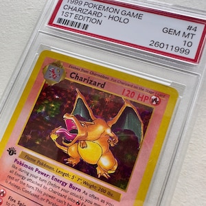 Proxy Slabbed Charizard Holo-basisset 1e editie Shadowless Pokemon-kaart