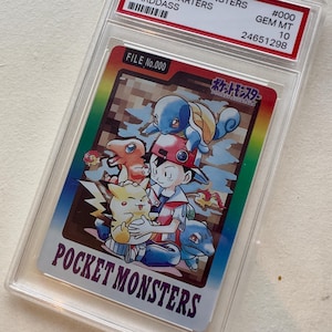 Proxy Slabbed Bandai Starters Carddass Pocket Monsters 000 Japanese Pokemon Card