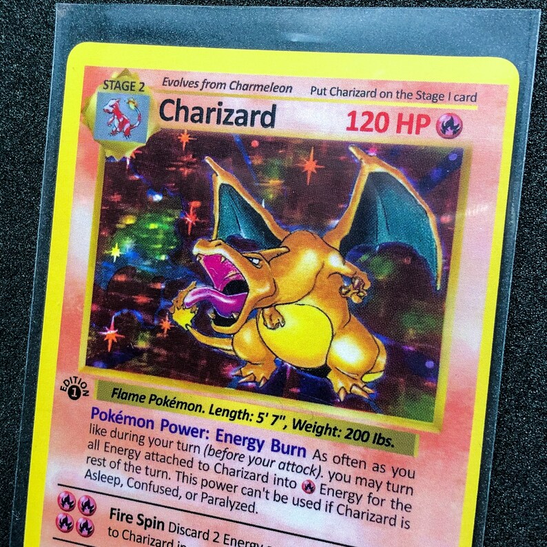 Charicard MISCUT 1st Edition Shadowless Charizard Base Set 1 Pokemon Card Proxy