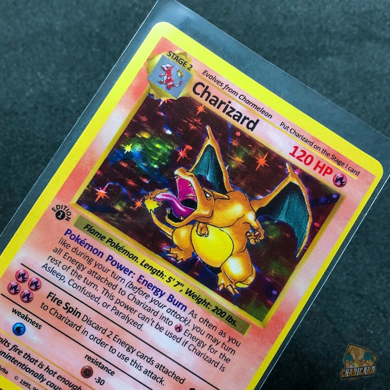 Charicard MISCUT 1st Edition Shadowless Charizard Base Set 1 Pokemon Card Proxy