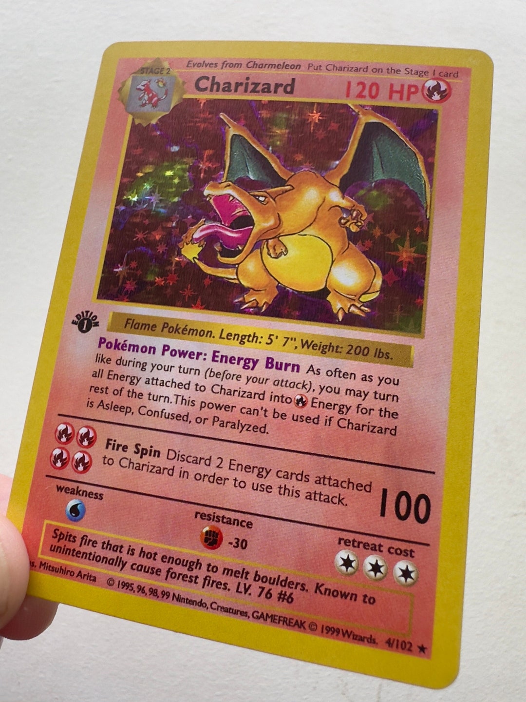 Proxy Charizard Holo 1st Edition Shadowless Pokemon Card