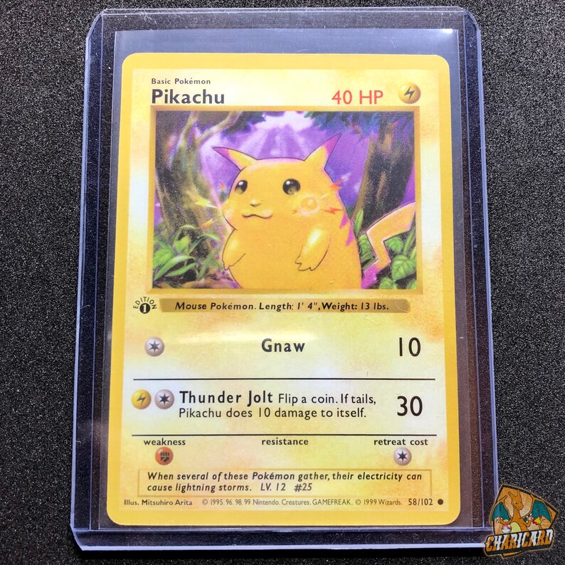 1st Edition Shadowless Bulbasaur Charmander Squirtle Pikachu | Etsy