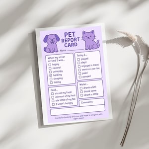 Tarjeta de informe de mascotas